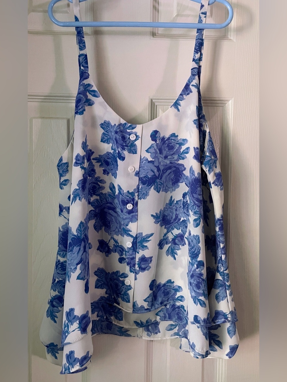 Paper Crane Blue and White Floral Camisole
